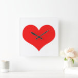 Heart Mönster Red White Cute Valentine Day Gift Fyrkantig Klocka<br><div class="desc">Tryckt med sött rött hjärta på vit bakgrund! Anpassa som du vill.</div>