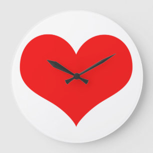 Heart Mönster Red White Cute Valentine Day Gift Stor Klocka