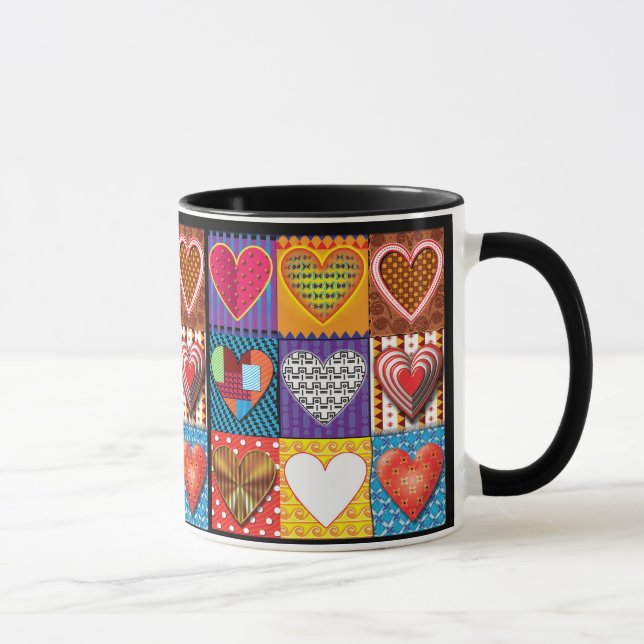 Heart mönster trendig kaffe Mugg (Höger)