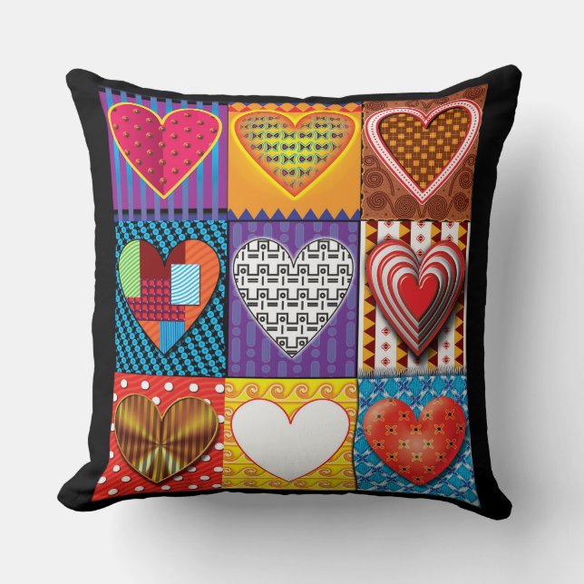 Heart mönster trendig Valentines Cushion Kudde (Framsida)