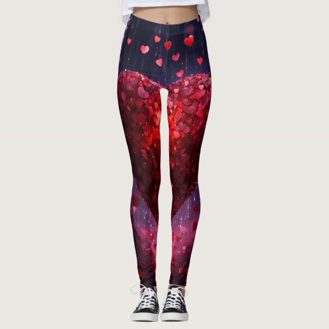 Heart Mönster Women's Leggings" Leggings (Framsida)