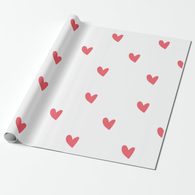 Heart Mönster Wrapping Papper Presentpapper (Utrullad)