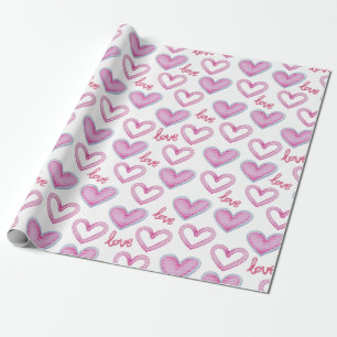Heart Mönster Wrapping Papper Presentpapper