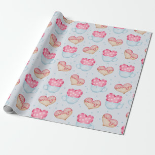 Heart Mönster Wrapping Papper Presentpapper