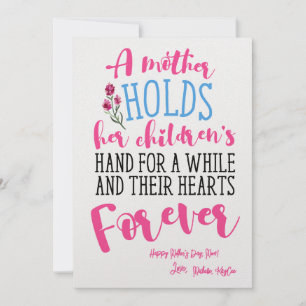 Heart Mor's Day Card - Cute Mamma Quote Printable Inbjudningar