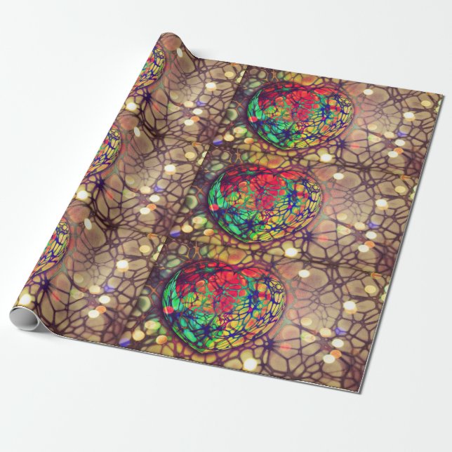 Heart Mosaic Ljus Wrapping Papper Presentpapper (Utrullad)