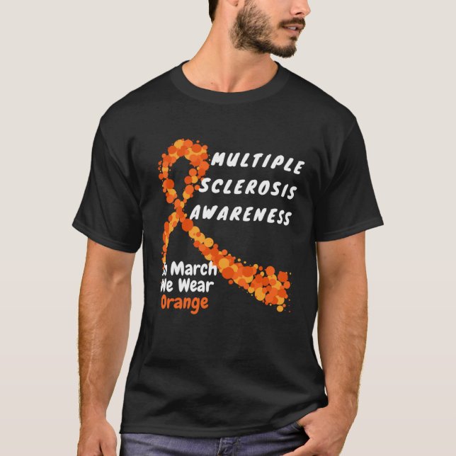 Heart MS Multiple Sclerosis Awareness March We Wea T Shirt (Framsida)