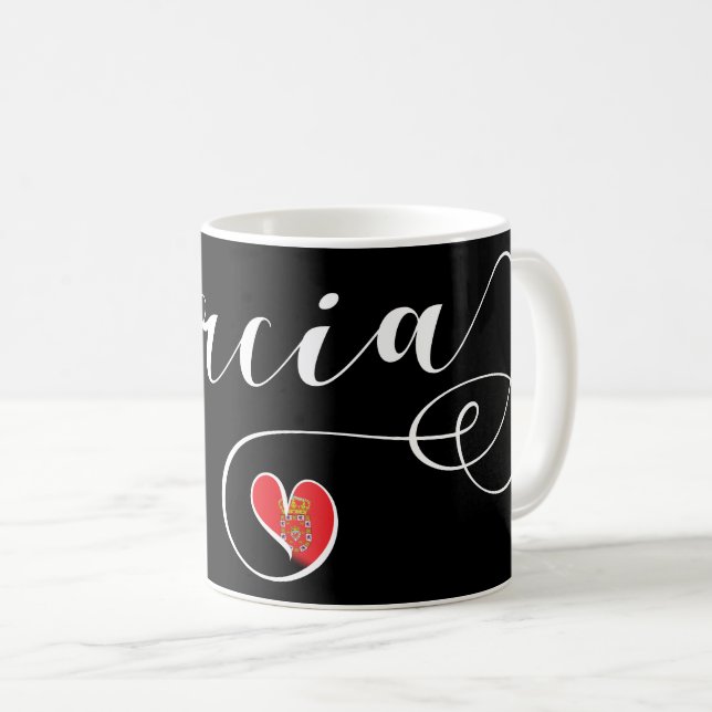 Heart Murcia Flagga, Spanien, I Kärlek Murcia Kaffemugg (Framsida höger)