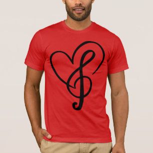 Heart Music Note I Kärlek.Music T Shirt