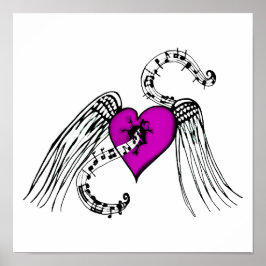 Heart Music Rosa Poster