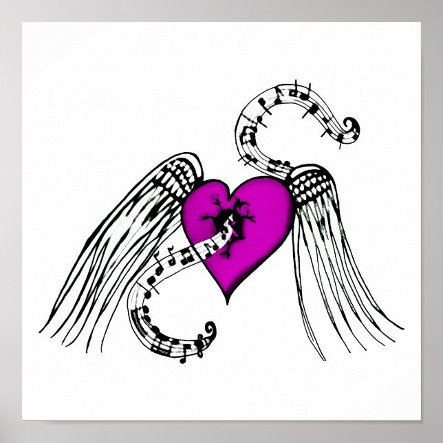 Heart Music Rosa Poster (Framsidan)
