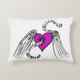 Heart Music Rosa Prydnadskudde