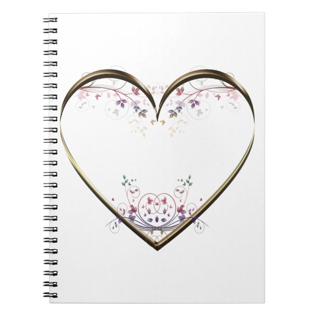 Heart n Flowers Anpassningsbar Anteckningsbok (Framsidan)