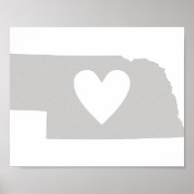 Heart Nebraska state silhouette
