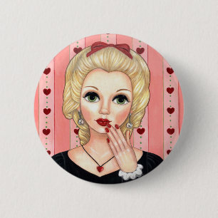 Heart Necklace Girl Blonde Head Vas Luscious Läppa Knapp