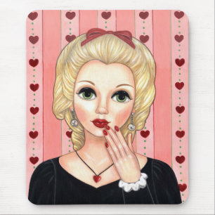 Heart Necklace Girl Blonde Head Vas Luscious Läppa Musmatta