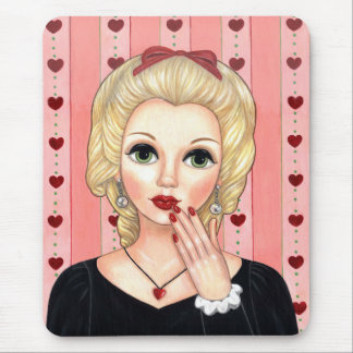 Heart Necklace Girl Blonde Head Vas Luscious Läppa Musmatta