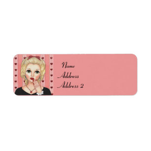 Heart Necklace Girl Blonde Head Vas Luscious Läppa Returadress Etikett