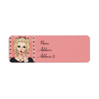 Heart Necklace Girl Blonde Head Vas Luscious Läppa Returadress Etikett