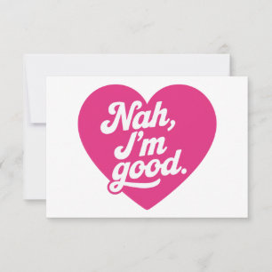 Heart Nej Im Bra Anti Valentines day Single Medvet Tack Kort