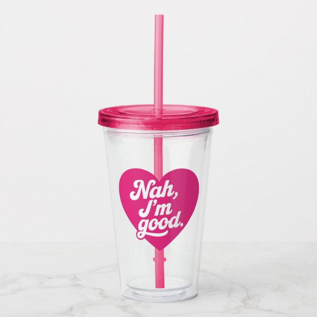 Heart Nej Im Bra Anti Valentines day Single Medvet Take Away Mugg (Framsida)