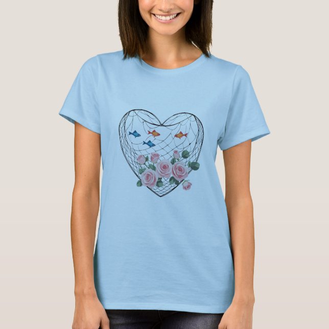 Heart Net Roses and Fish Tee (Framsida)