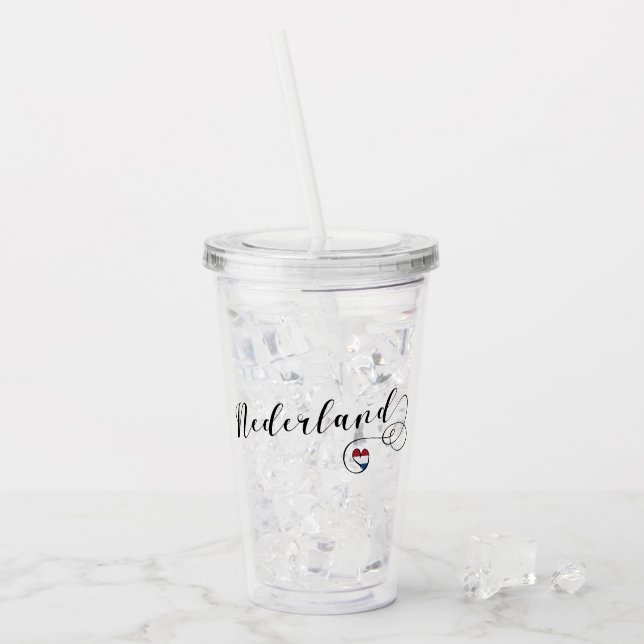 Heart Netherlands Nederland Flagga Take Away Mugg (Framsida Ice)