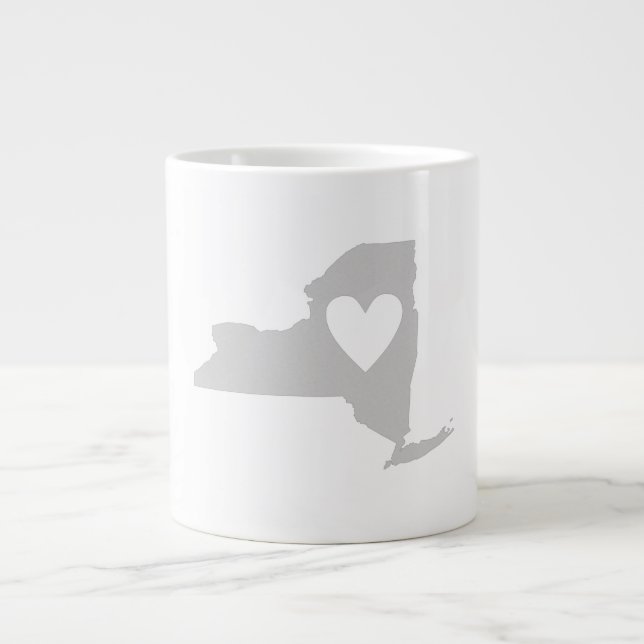Heart New York State Karta Silhouette Jumbo Mugg (Framsidan)