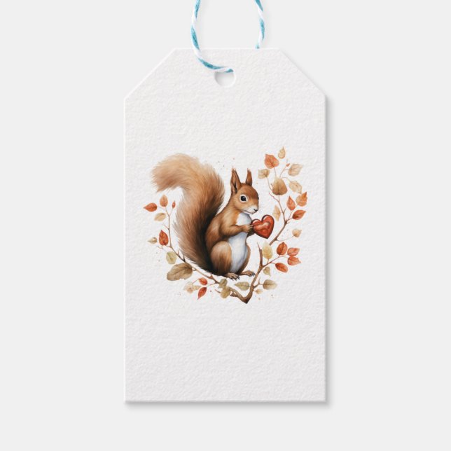 Heart Nöt Alla hjärtans dag Woodland Presentetikett (Framsidan)