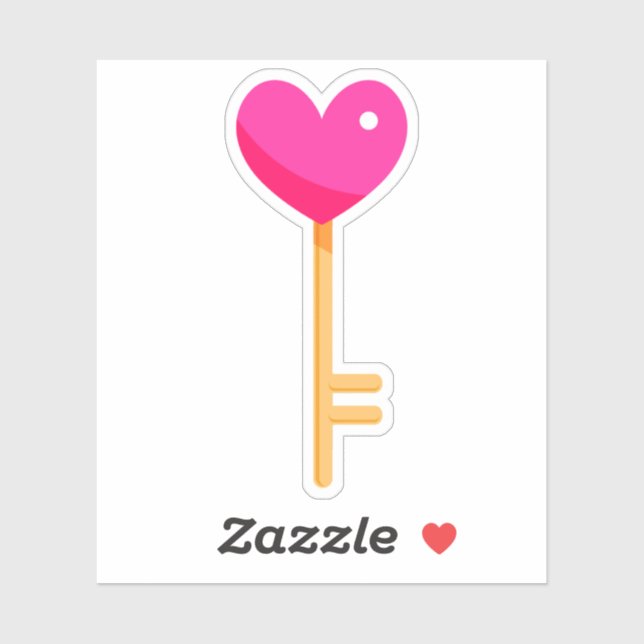 Heart Nyckel Sticker Klistermärken (Ark)