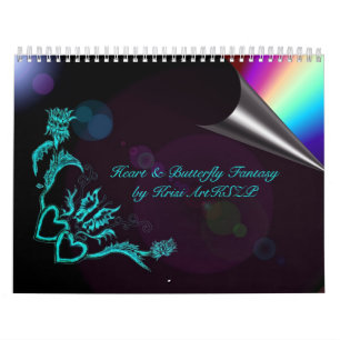 Heart och Butterfly Fantasy Kalender