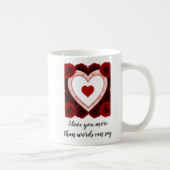 Heart och Ro Valentines day Classic Mugg, 11 oz Kaffemugg (Höger)