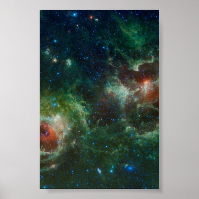 Heart - och Soul nebulae infraröd mosaic NASA Poster (Framsidan)