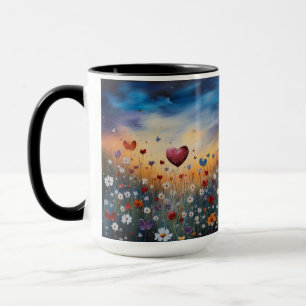 Heart och Wildblommor Mugg