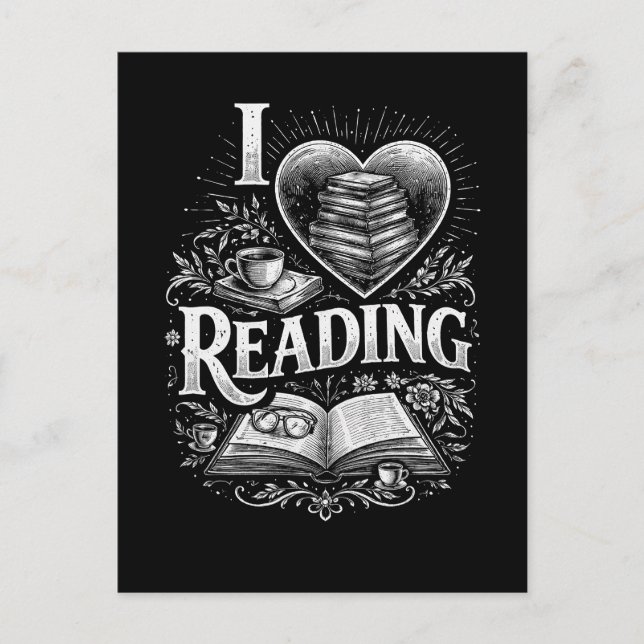 Heart of a Book Lover Vykort (Framsida)