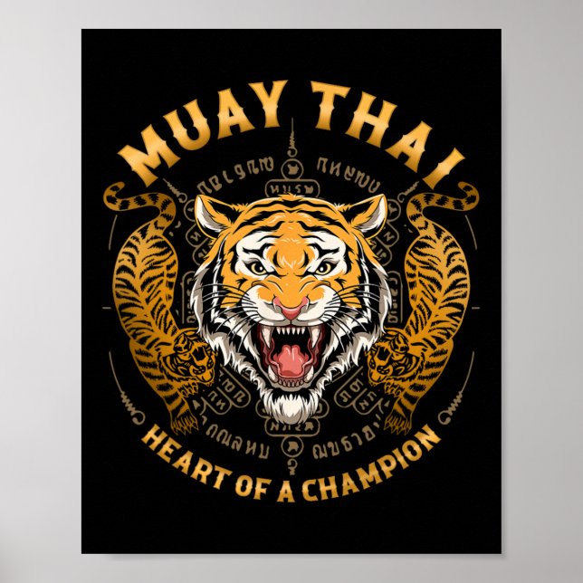 Heart Of A Champion - Kickboxing And Muay Thai Tig Poster (Framsidan)