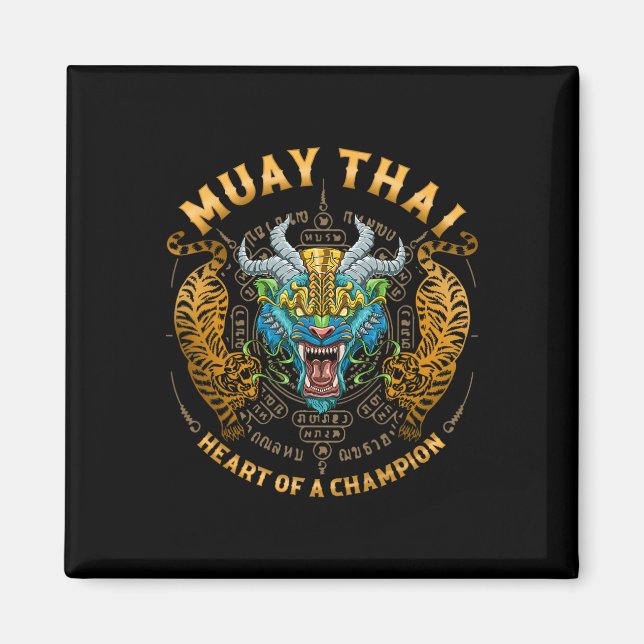 Heart Of A Champion - Kickboxning Och Muay Thai Li Magnet (Framsidan)