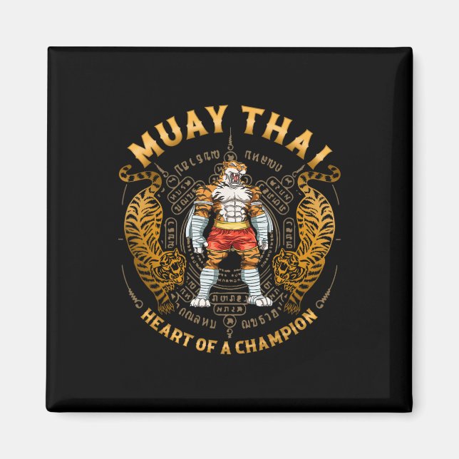 Heart Of A Champion - Kickboxning Och Muay Thai Tr Magnet (Framsidan)