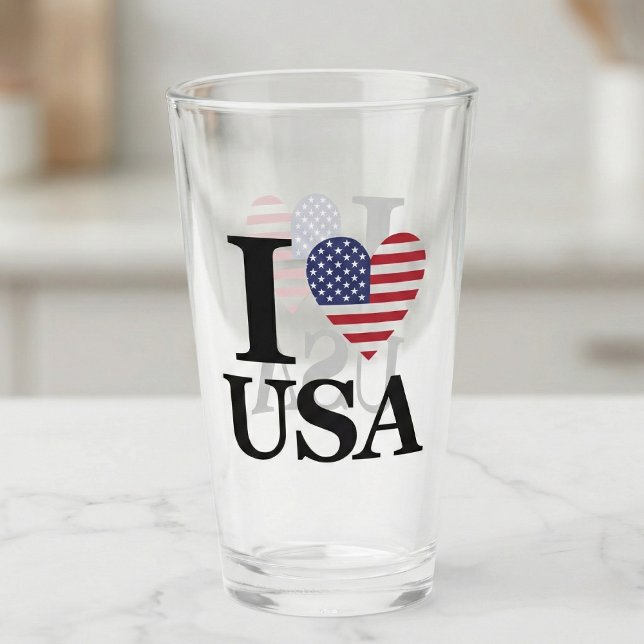 "Heart of America"-Pintglaset Glaskopp (Toast to the USA.)