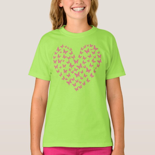 Heart of Capricious Butterflies T Shirt (Framsida)