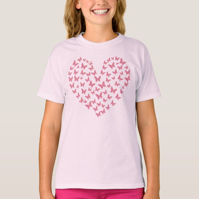 Heart of Capricious Butterflies T Shirt (Framsida)