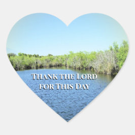 Heart of Daily Gratitude Hjärtformat Klistermärke