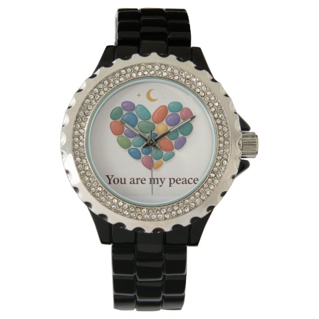 Heart of Gems: Elegant Crystal-Inspired Watch Desi Armbandsur (Framsida)