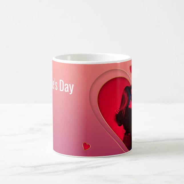 Heart Of Love-Romantic Coupe Holding Hands Design Kaffemugg (Center)