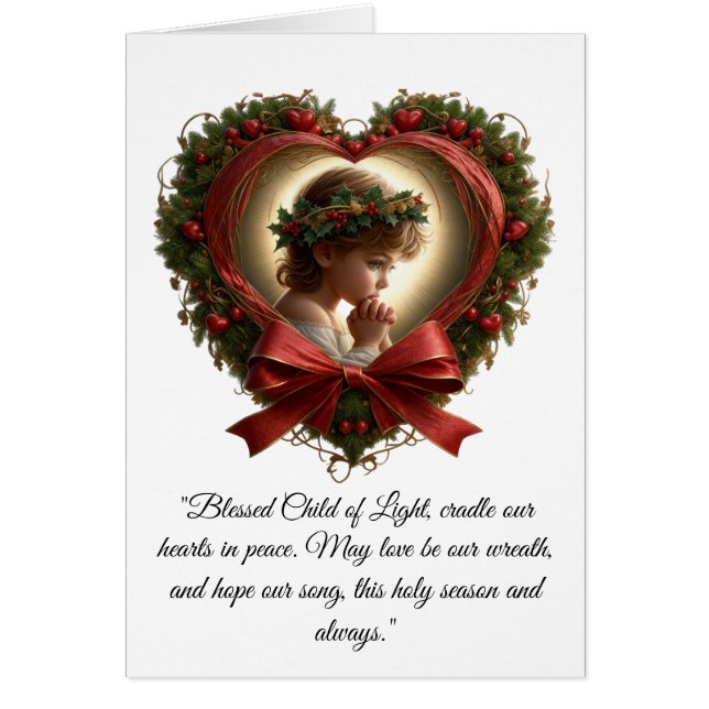 Heart of Prayer, Crown of Holly Card Hälsningskort (Framsidan)
