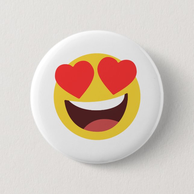 Heart Öga Emoji Knapp (Framsida)