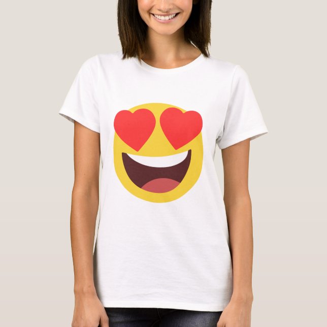 Heart Öga Emoji T Shirt (Framsida)