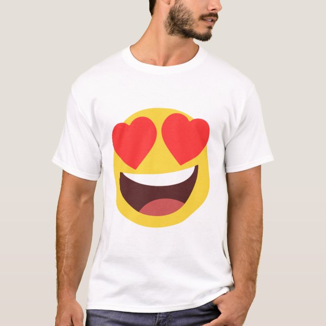 Heart Öga Emoji T Shirt (Framsida)