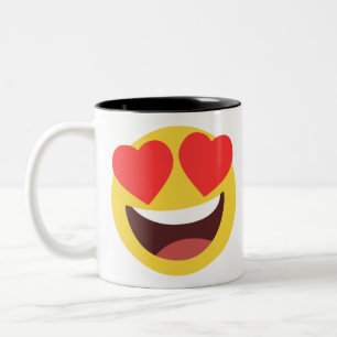 Heart Öga Emoji Två-Tonad Mugg