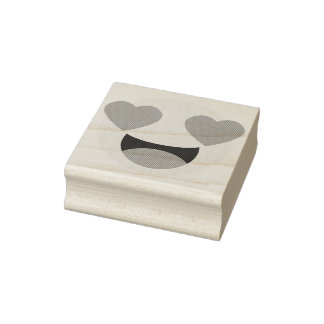 Heart Öga Emoji Wood Art Frimärke Stämpel